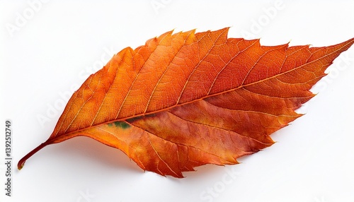 orange fall leaf isolated on a white background