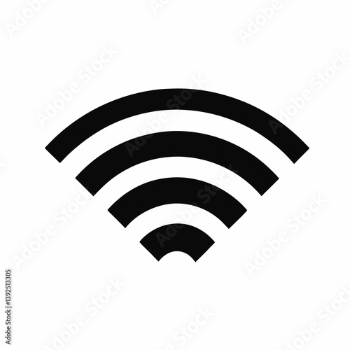 Simple Black And White Wifi Wireless Network Connection Symbol Vector Graphic