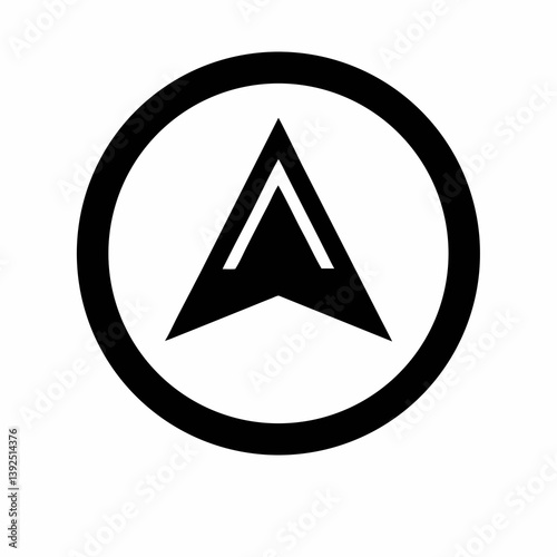 Free Download Navigation Arrow Inside A Circular Frame Directional Vector Illustration - GFXLoad