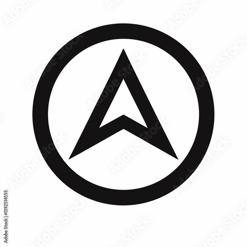 Free Download Abstract Arrow Symbol Within Circle Geometric Vector Design Element Illustration - GFXLoad