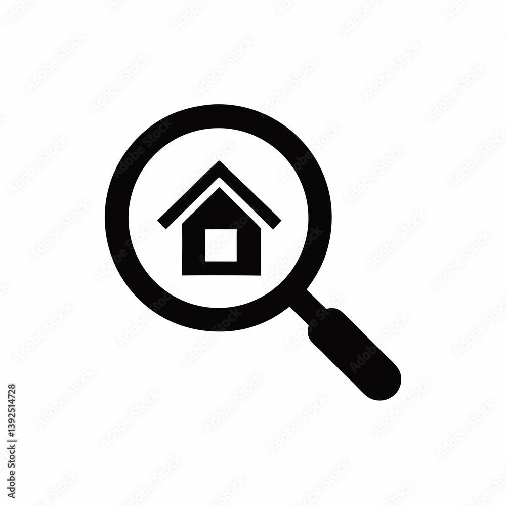 House Search Symbol Vector Illustration Real Estate Investment Icon Design House Search Symbol Vector Illustration Real Estate Investment Icon Design