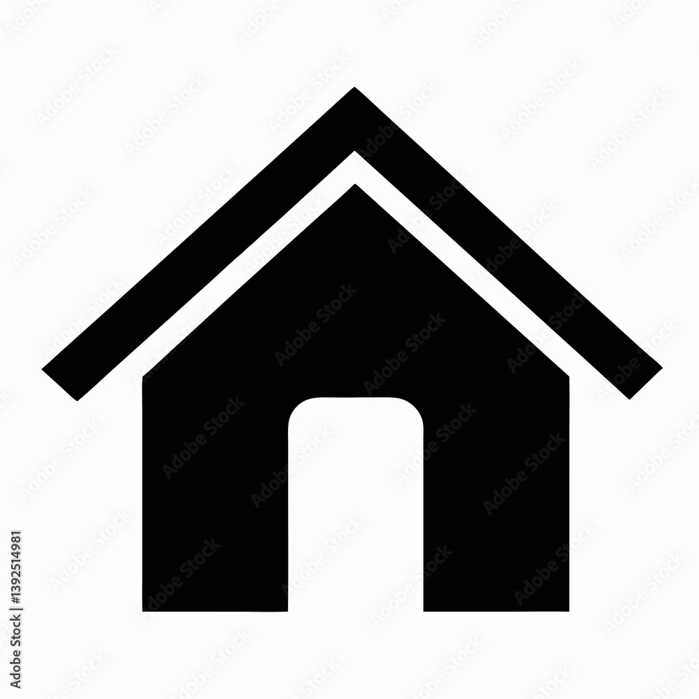 Simple Home Icon Black And White Graphic Representation Minimalist Design Simple Home Icon Black And White Graphic Representation Minimalist Design