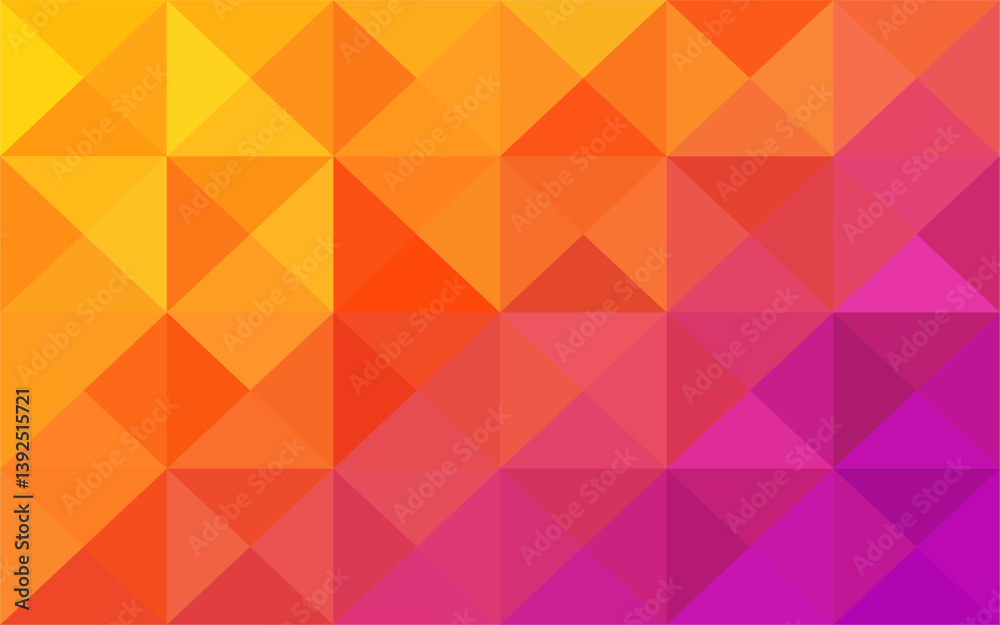 Gradient mosaic orange and magenta pixel background. Geometric triangle pattern background. Artistic puzzle background. Gradient mosaic orange and magenta pixel background. Geometric triangle pattern background. Artistic puzzle background.