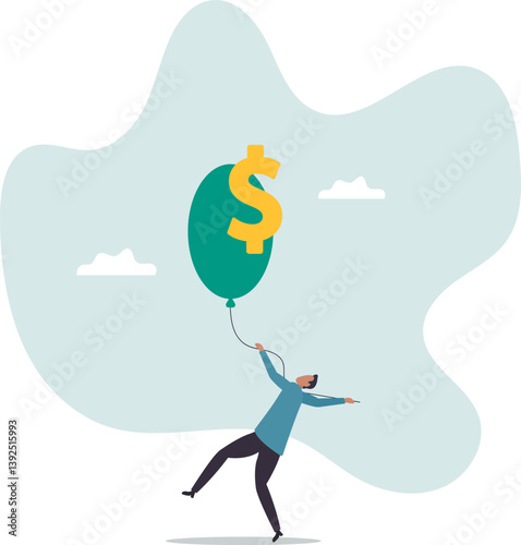 FED, Federal Reserve try to tame inflation down by interest rate hike, economic risk or investment bubble.character for design.