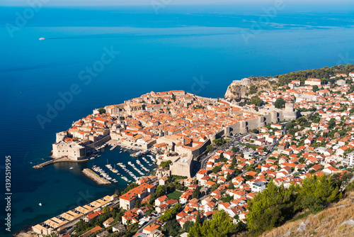 Fototapeta Naklejka Na Ścianę i Meble -  Old City of Dubrovnik near Adriatic Sea, Unesco World Heritage, Castle View, Croatia