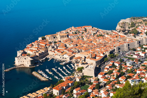 Fototapeta Naklejka Na Ścianę i Meble -  Old City of Dubrovnik near Adriatic Sea, Unesco World Heritage, Castle View, Croatia