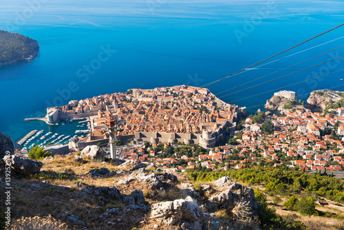 Fototapeta Naklejka Na Ścianę i Meble -  Old City of Dubrovnik near Adriatic Sea, Unesco World Heritage, Castle View, Croatia