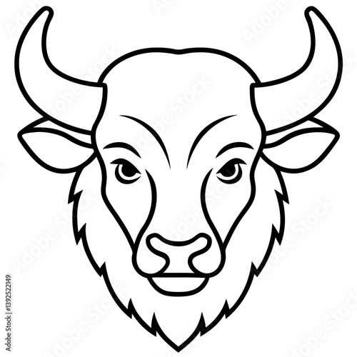 Wallpaper Mural One-Line Bison Vector Design Torontodigital.ca