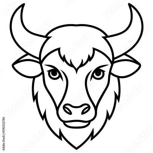 Wallpaper Mural One-Line Bison Vector Design Torontodigital.ca