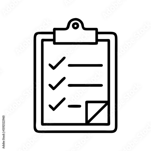Checklist clipboard task management vector icon for business planning and project organization tool 