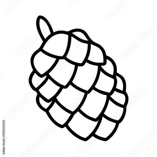 Outline drawing of pinecone for christmas decoration and winter season vector illustration design element
