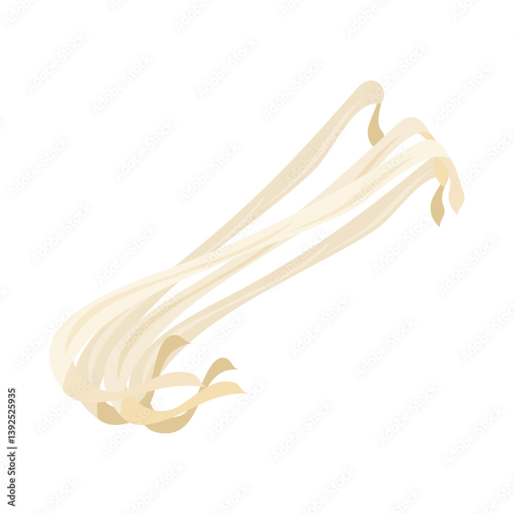 Fototapeta premium 干瓢。フラットなベクターイラスト。 Kanpyo (dried bottle gourd) . Flat vector illustration.