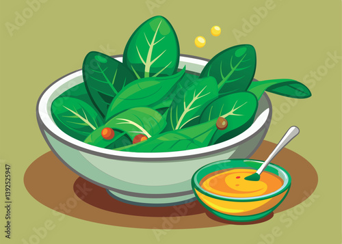 Fresh spinach salad with a delicious dressing.