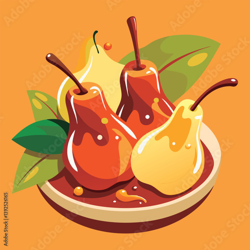Sweet pears in a syrup glaze.