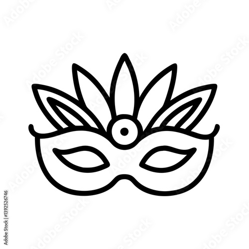Downloadable vector of a masquerade mask for costume parties and carnival celebrations icon graphic design
