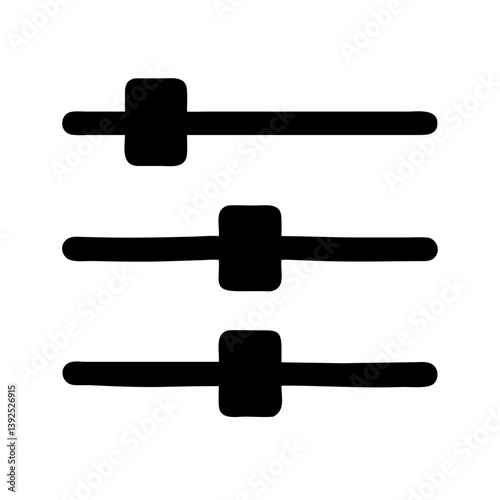Horizontal Sliders Representing Adjustment or Preferences Icon Design photo