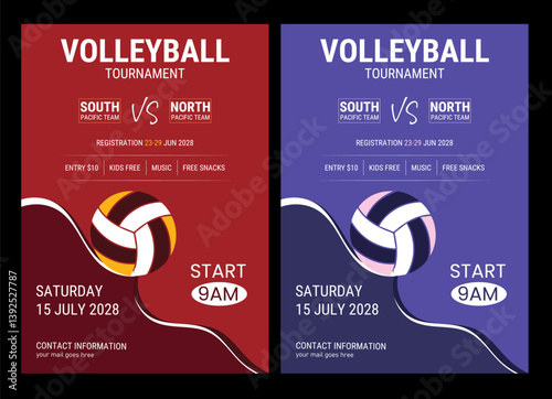 Volleyball camp posters, flyer with volleyball ball - template vector design, Volleyball tournament flyer layout. championship posters with volleyball ball template , Volleyball camp posters, flyer