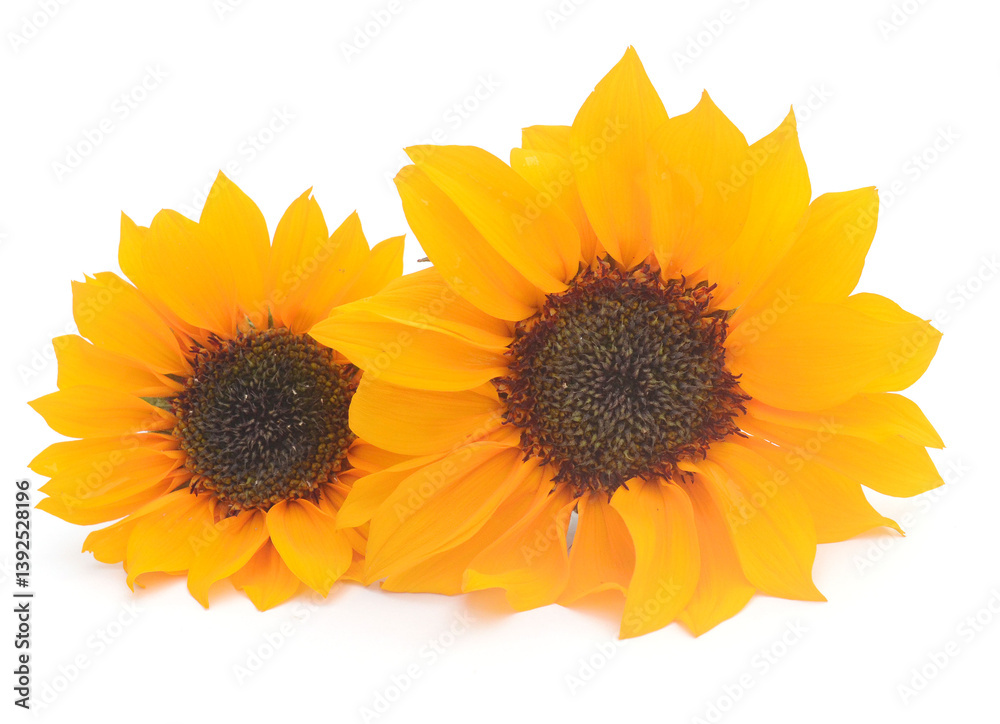Naklejka premium Sunflower Isolated on White - stock photo 
