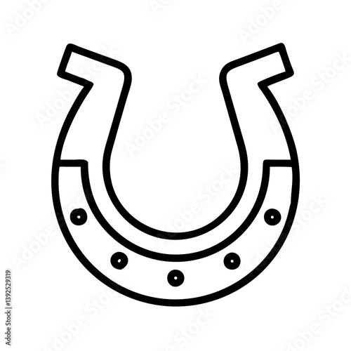 Horseshoe outline vector graphic design for luck and fortune symbol clip art illustration isolated object