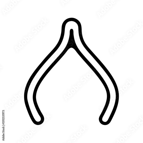 Wishbone clip art vector illustration for good luck symbol drawing and thanksgiving holiday design element use