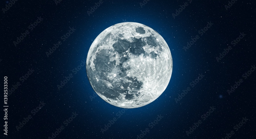 Fototapeta premium Full Moon in Dark Sky