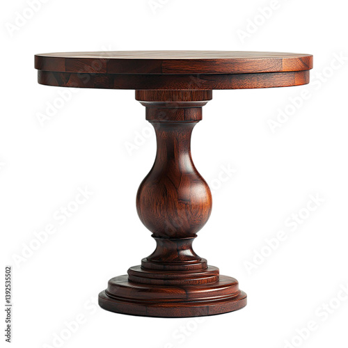Elegant Dark Wood Pedestal Table Round Top Classic Design