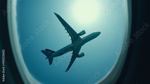 Wallpaper Mural Highly detailed photograph of an airplane wing while in flight, featuring a clear blue sky, ample space for adding text, and excellent clarity due to sharp focus and clear illumination Torontodigital.ca