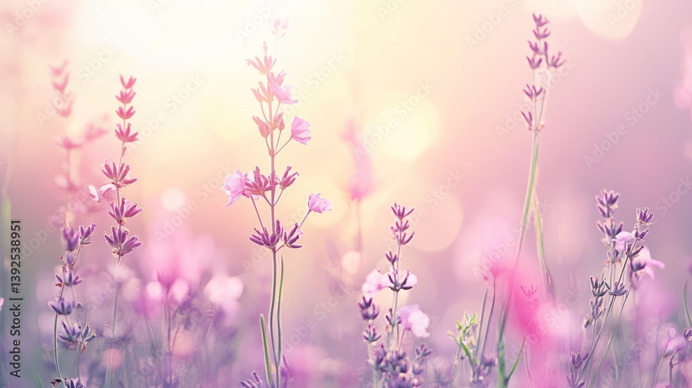 Obraz premium Lavender field at sunset