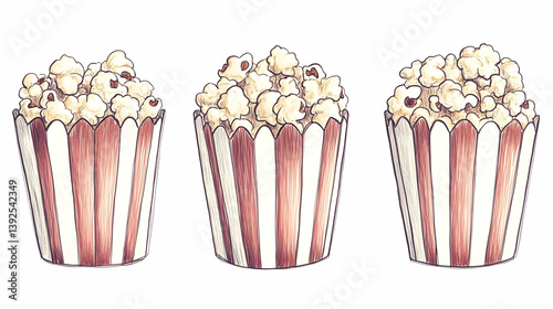 drawing of popcorn illustration