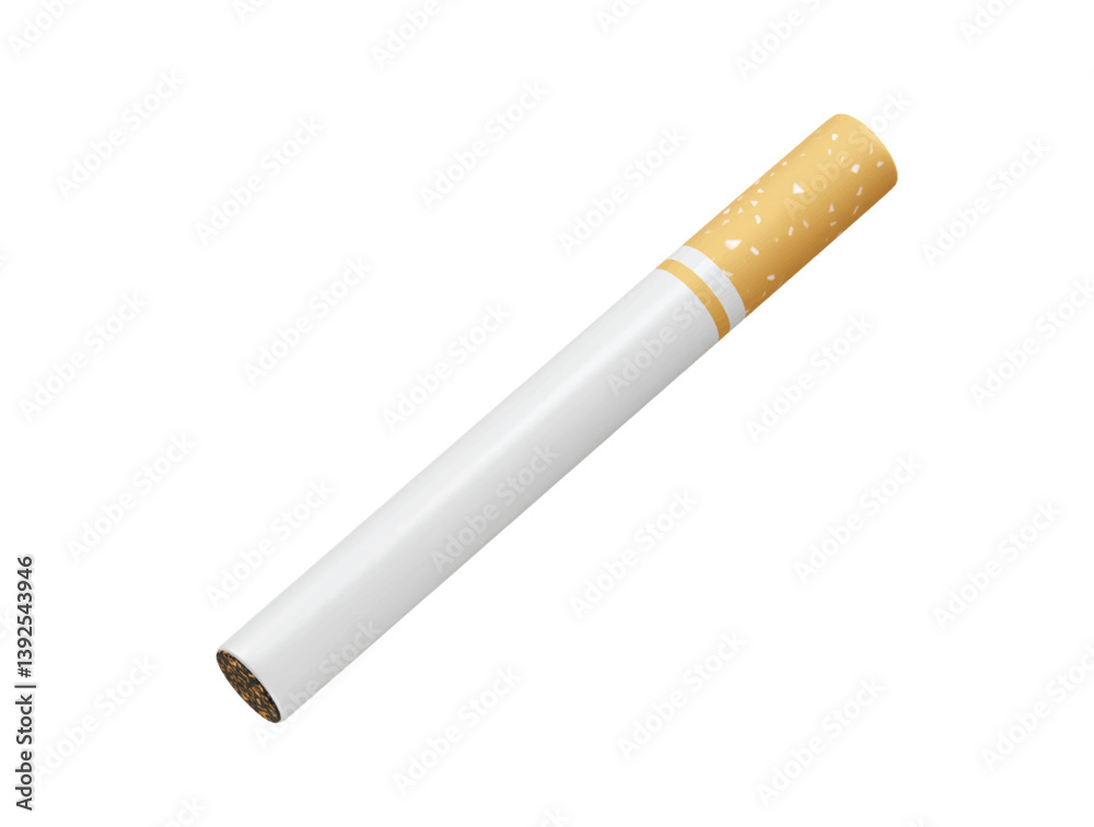 cigarette icon 3d rendering illustration. No smoking icon illustration 3d