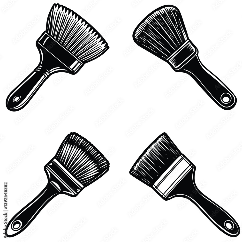 Brush Vector Silhouetted Bundle Set Collection