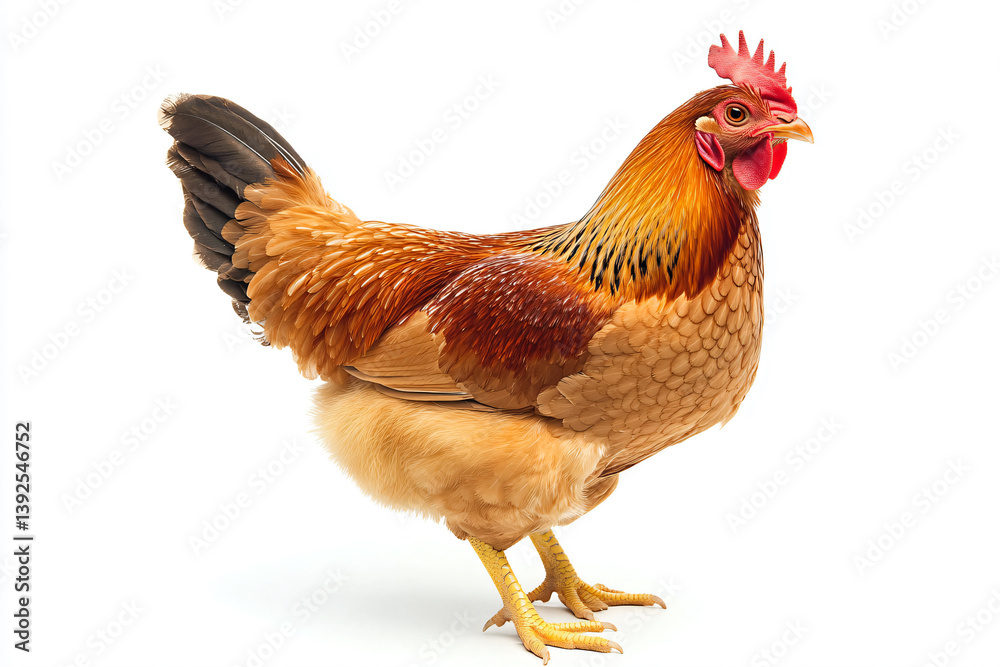 Fototapeta premium a chicken standing on a white surface