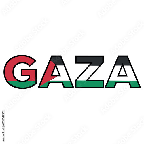 The word 'GAZA' is displayed in a stylized font 