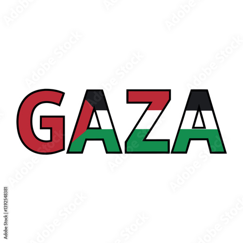 The word 'GAZA' is displayed in a stylized font 