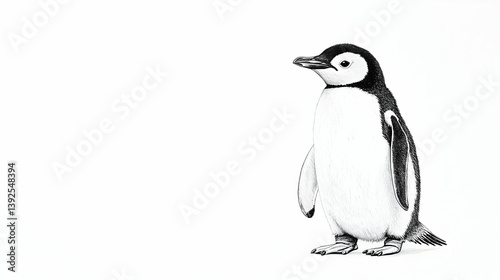 adorable penguin drawing illustration