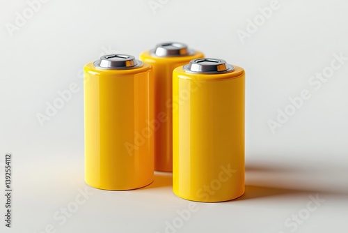 Three yellow cylindrical batteries