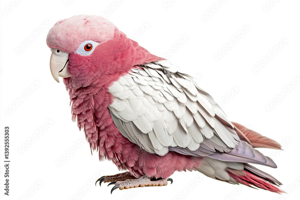Obraz premium a pink and white bird with a pink head