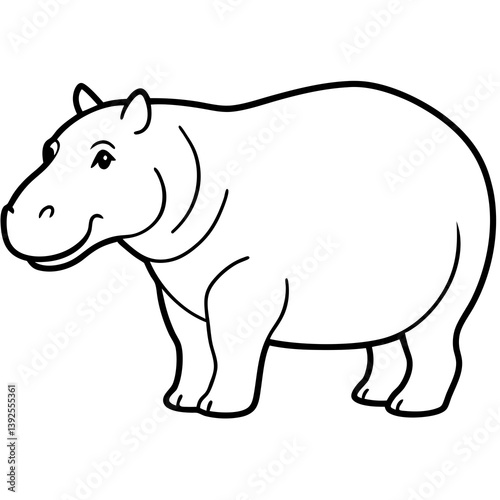 Simple Hippo Vector Design in One Line