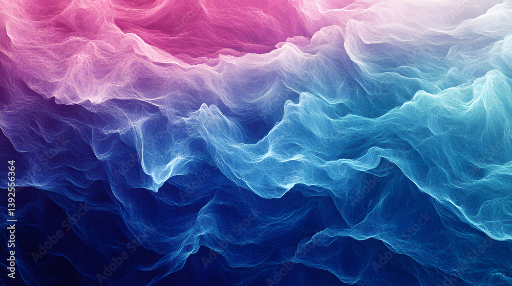 Obraz premium waves with a vibrant gradient blend of cyan, magenta, and deep indigo 