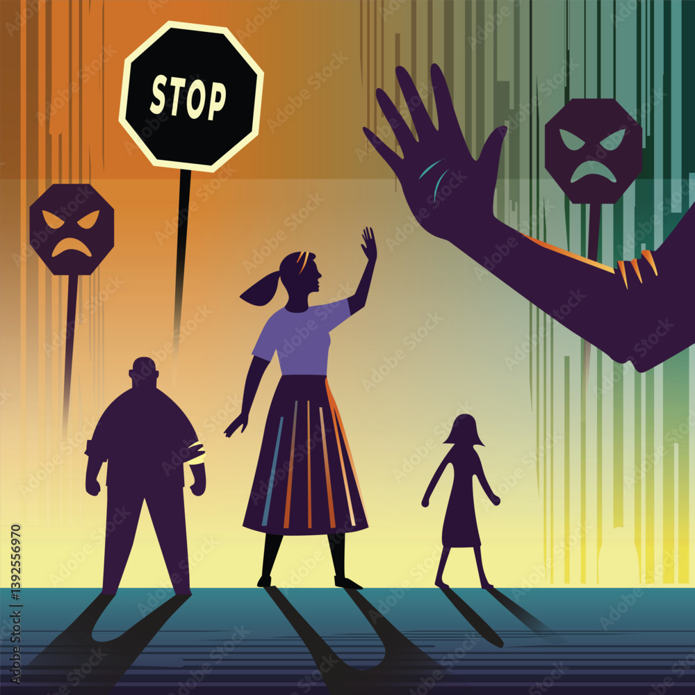 Obraz premium Depicting the stand against women harassment, symbolising empowerment, protection, and social awareness