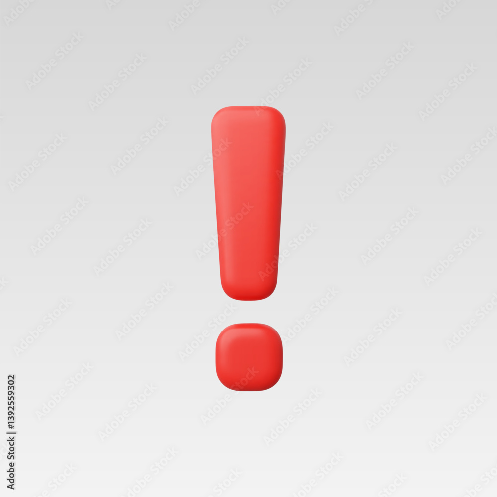 3d Realistic Exclamation sign icon vector illustration 3d Realistic Exclamation sign icon vector illustration