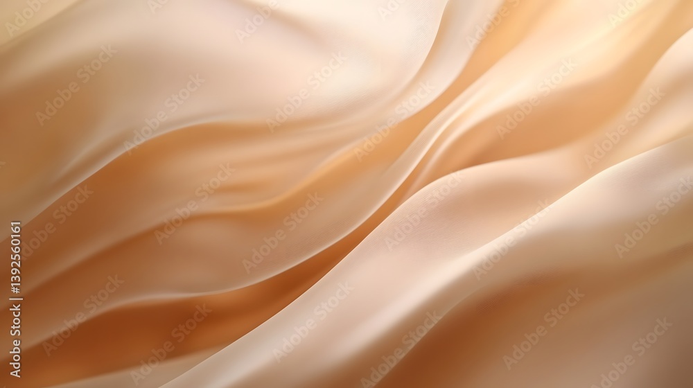 Fototapeta premium Soft, flowing fabric texture in warm beige tones, perfect for backgrounds and design projects.