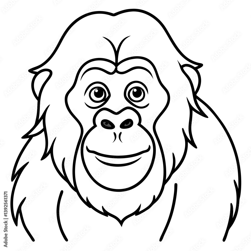 Simple Orangutan Outline Vector Illustration Simple Orangutan Outline Vector Illustration