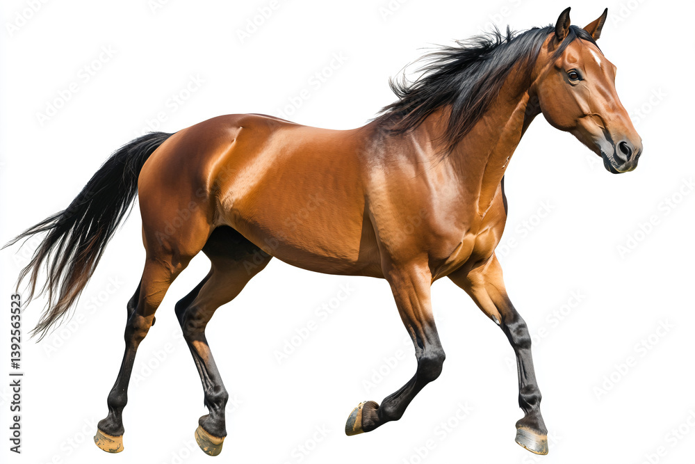 Obraz premium a horse is galloping on a white background