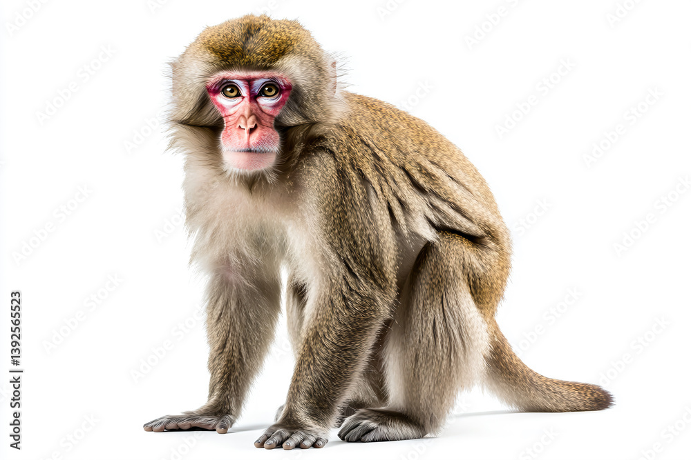 a monkey with a pink face and a pink nose a monkey with a pink face and a pink nose