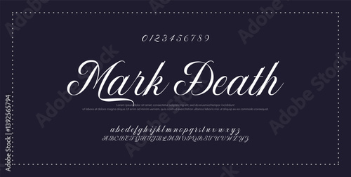 Hand drawn vector alphabet. Modern monoline signature script font. Elegant Signature Font. Best Alphabet Beautiful Calligraphy Signature Font