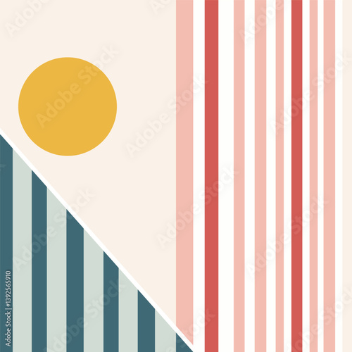 Colorful Abstract Geometric Background with Lines and Circle Vector Illustration