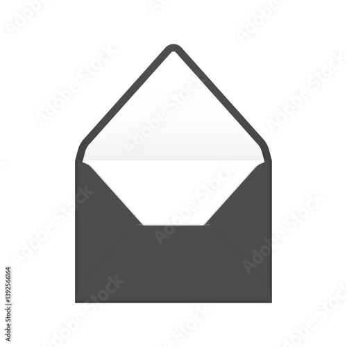 Black open envelope with white liner mockup template. Euro flap luxury mailing envelope for wedding, invitations, graduation, birthday, party and more. Ready to use for your design or business.