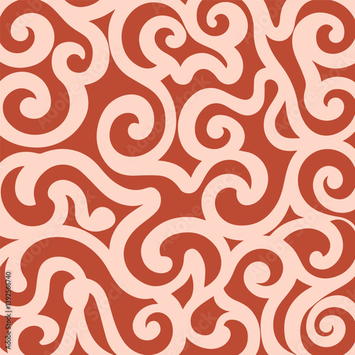 Groovy Background with Curved Lines, Retro Style Vector Illustration