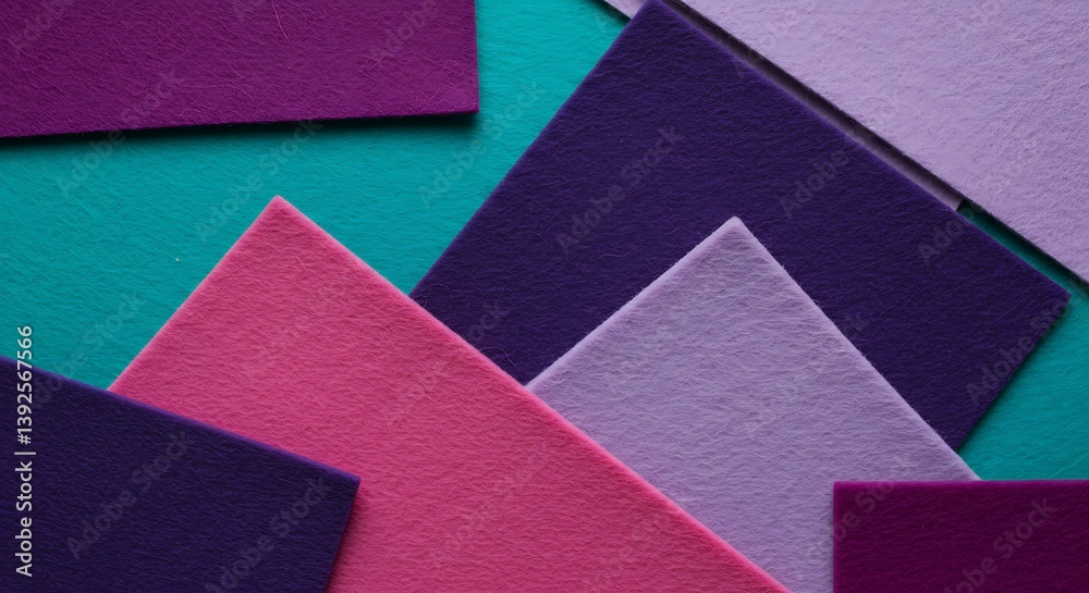 Fototapeta premium A Symphony of Hues Layers of Felt Geometric Harmony Color Field Study Purple Rain Crimson Echoes Textured Dreams Abstract Landscape Velvet Shadows Deep Teal Embrace AI Generated